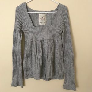 Soft square-neck babydoll sweater
